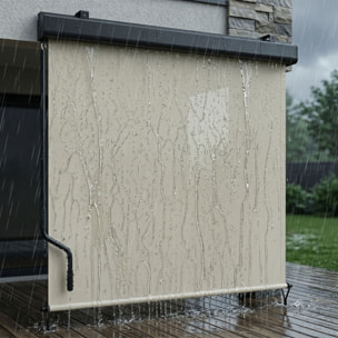 Maki - Tenda da sole verticale manuale a caduta 180x250 cm impermeabile per interno esterno in alluminio beige