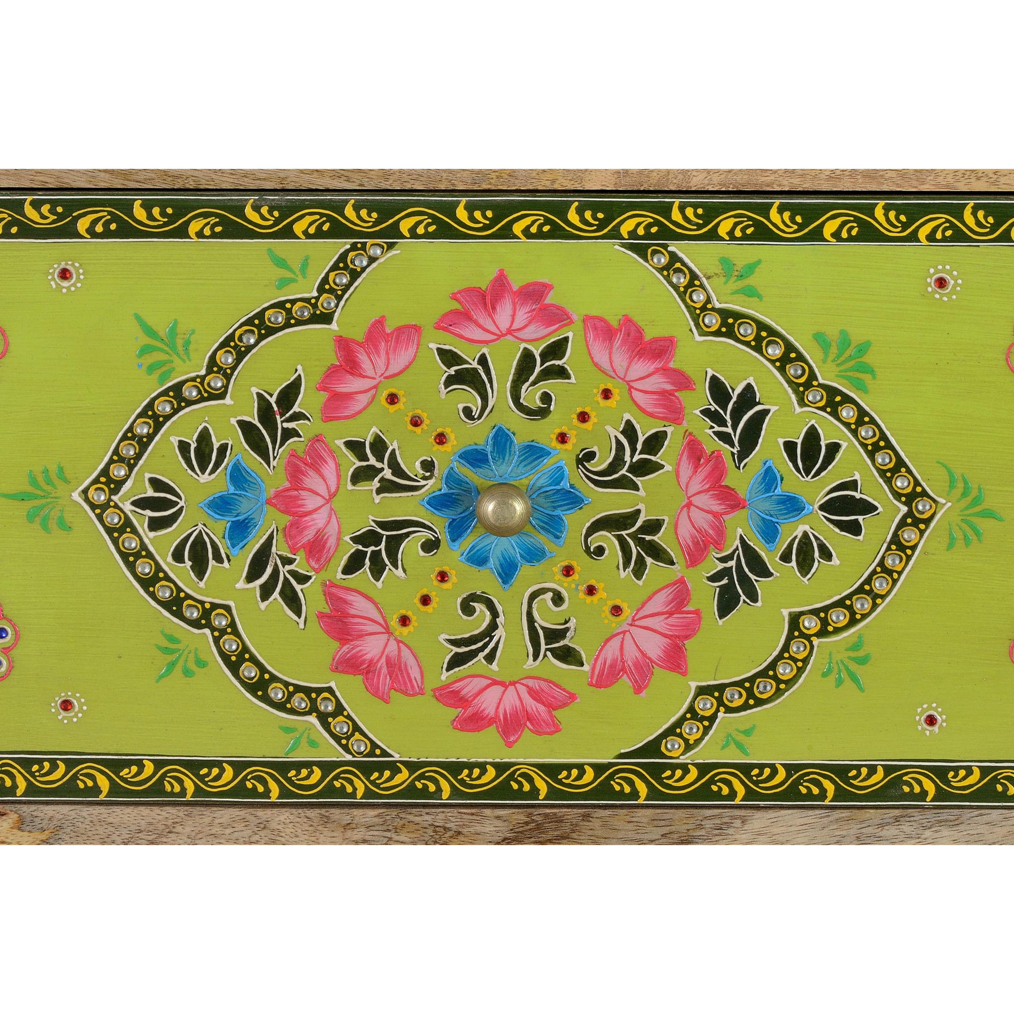 Cómoda de Madera de Mango 120 Cm Estilo Étnico Boho