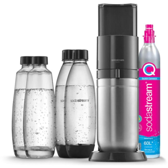 Machine à soda SODASTREAM DUO Noire Pack 2 carafes + 2 bouteilles