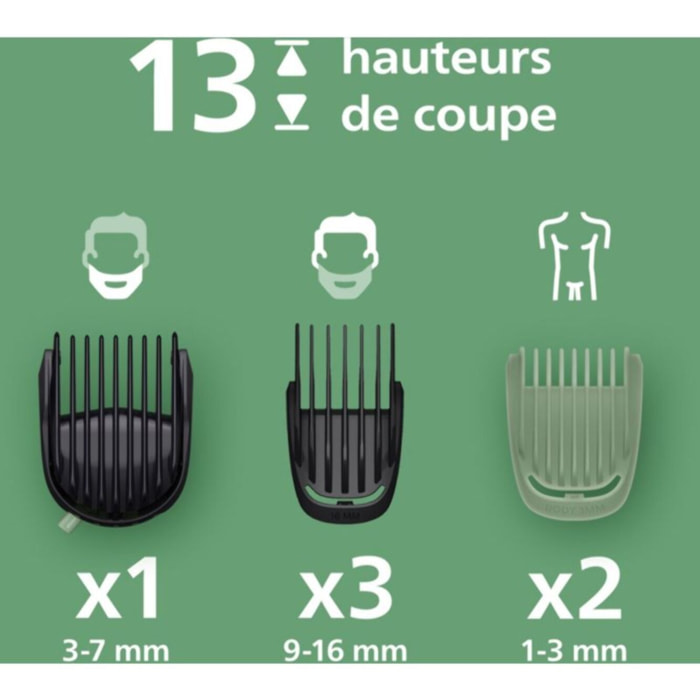 Tondeuse corps PHILIPS MG5931/15 Series 5000,  13 hauteurs de coupe, précision 0,5 mm, autonomie 120 mn