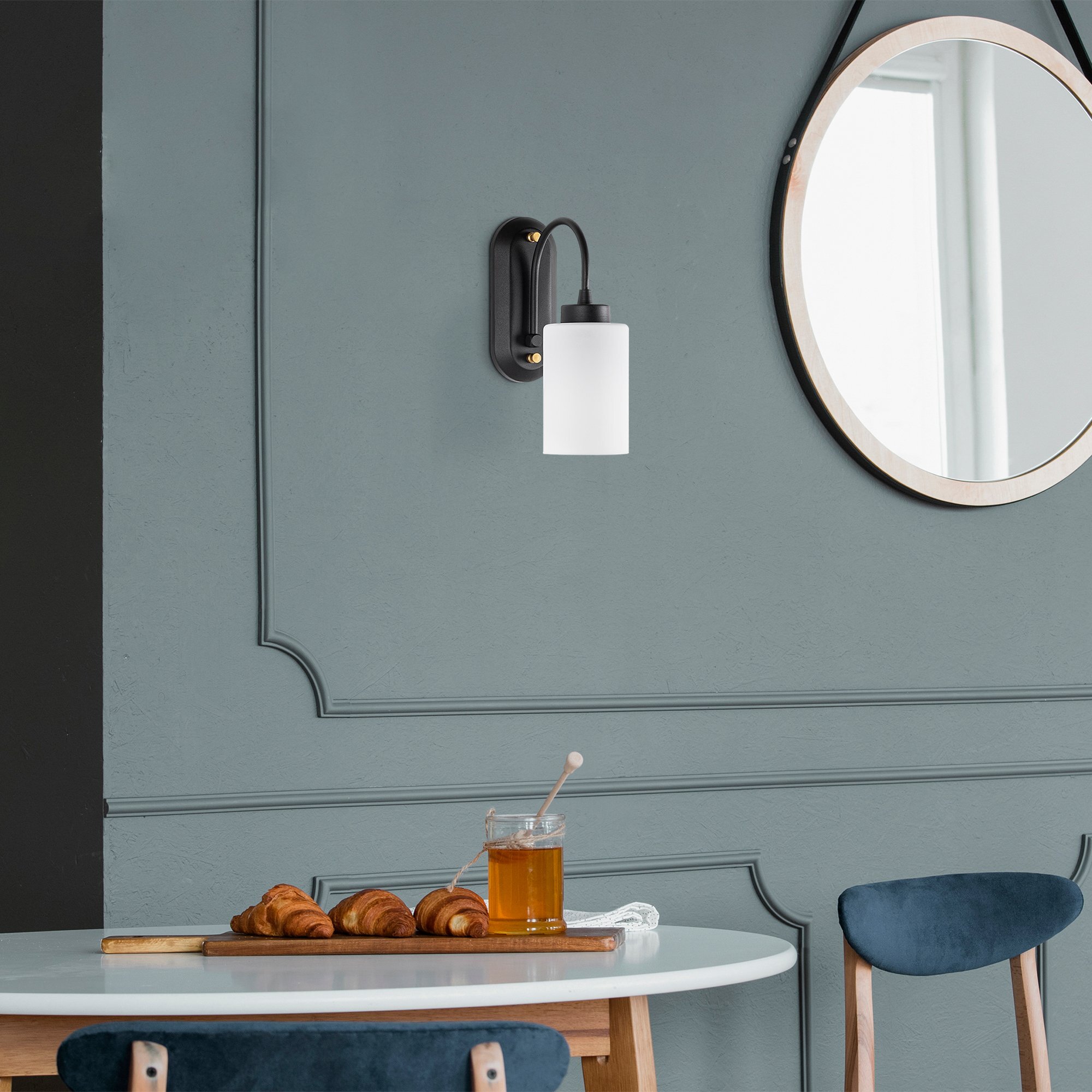 Aplique de pared, metal , negro, 10x21x28, casquillo E27 Max 40 W