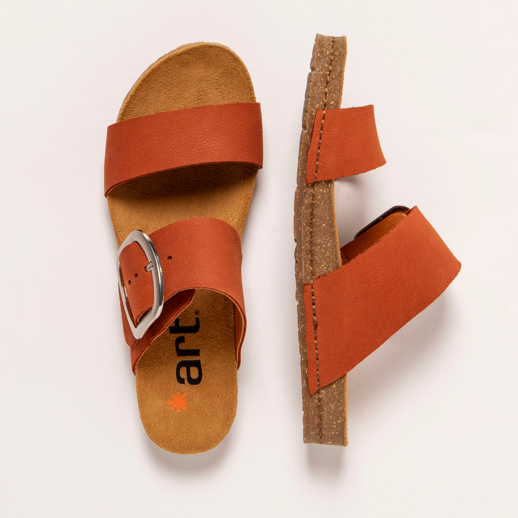 Sandalias 0175 NOBUCK DARK ORANGE/ CRETA color Dark orange