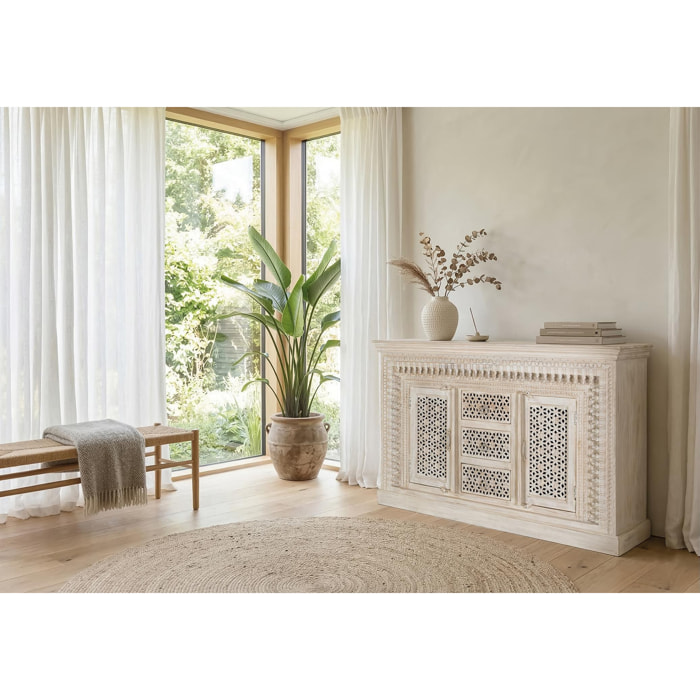Aparador de Madera de Mango Estilo Mediterráneo Moderno