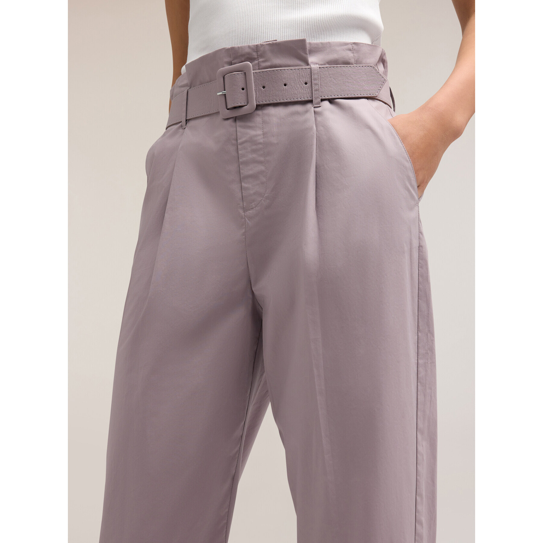 Motivi - Pantalones chinos de pierna ancha - Violeta