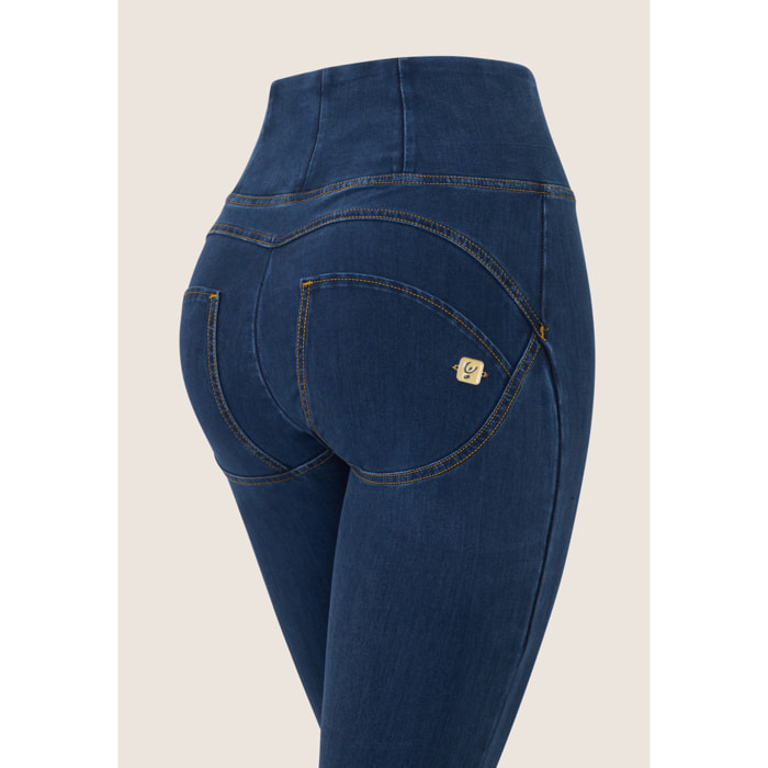 Push up WR.UP® vita alta in fibra ecologica denim scuro