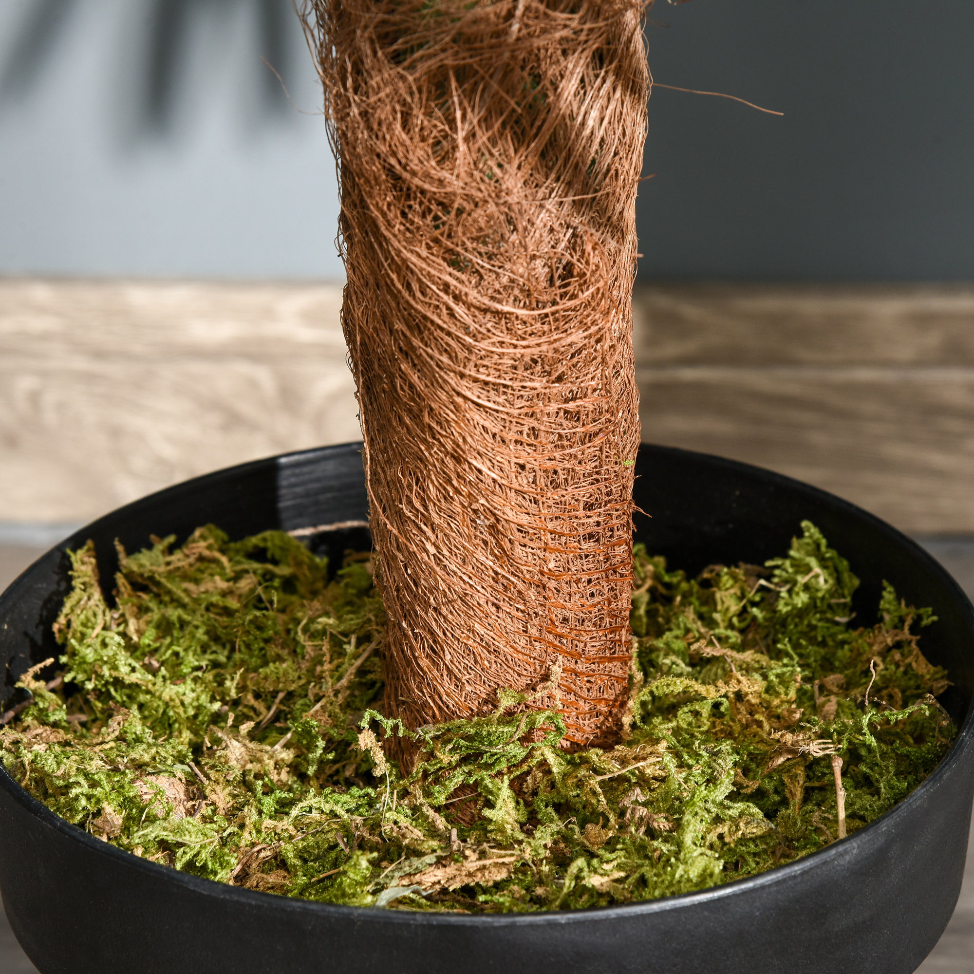 Palmier artificiel hauteur 1,7 m arbre artificiel tronc branches lichen grandes feuilles grand réalisme pot inclus