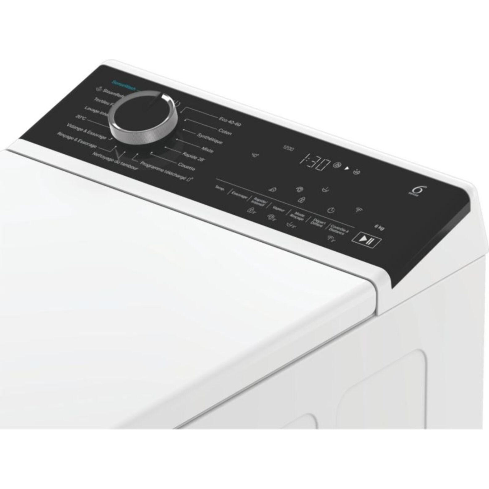 Lave linge top WHIRLPOOL TW621CSILENCEFR - 6 kg - 1200 tr/min - Classe A - Moteur induction - Connecté WiFi