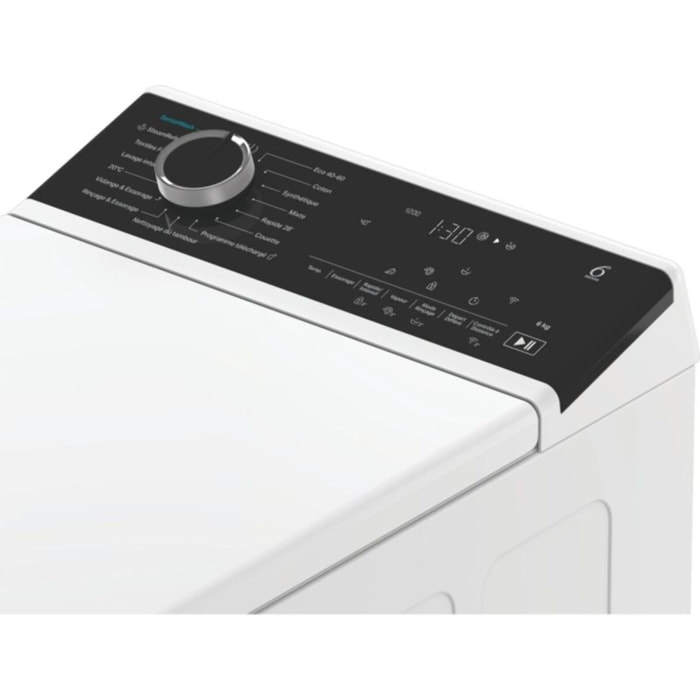 Lave linge top WHIRLPOOL TW621CSILENCEFR - 6 kg - 1200 tr/min - Classe A - Moteur induction - Connecté WiFi