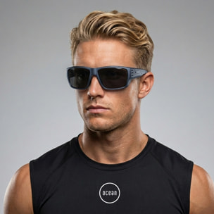 Gafas de sol OCEAN SKATE - Azul mate transparente / Polarizada ahumada