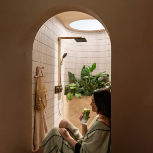 Colonne de douche Raindance Alive Q 2 jets avec thermostatique ShowerSelect Comfort, bronze brossé