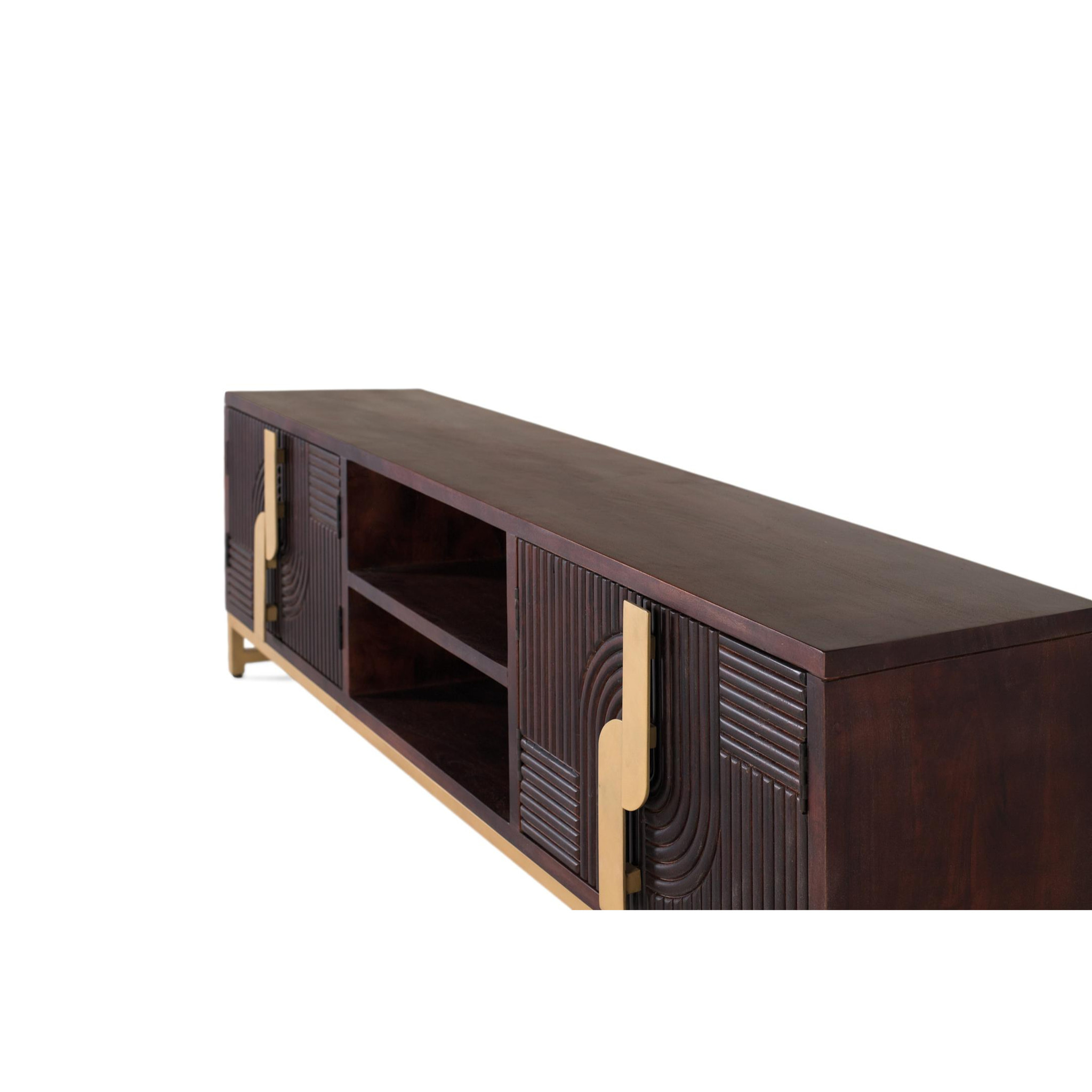 Mueble TV de Madera de Mango 180 Cm Estilo Rústico Moderno