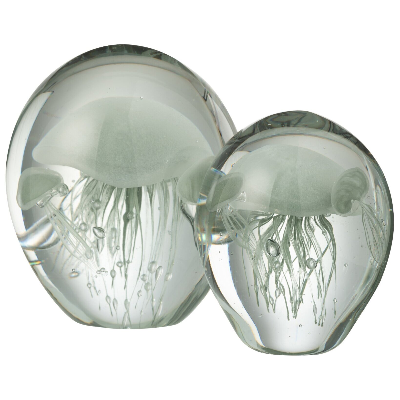J-Line presse-papier Calypso - verre - transparent/vert - large