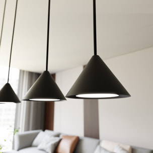 Lampada a sospensione ELIT 4 in acciaio nero opaco