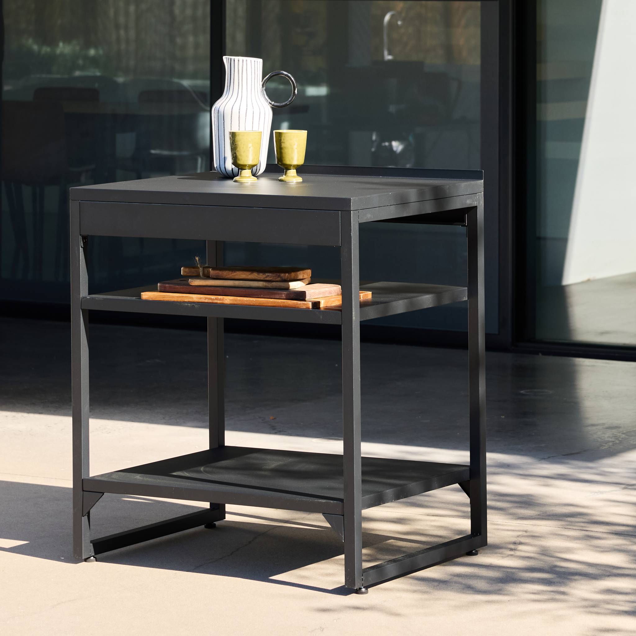 Module de cuisine extérieure acier 2 étagères L80cm KEA