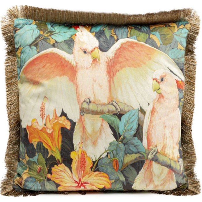 Coussin à franges perroquets Kare Design