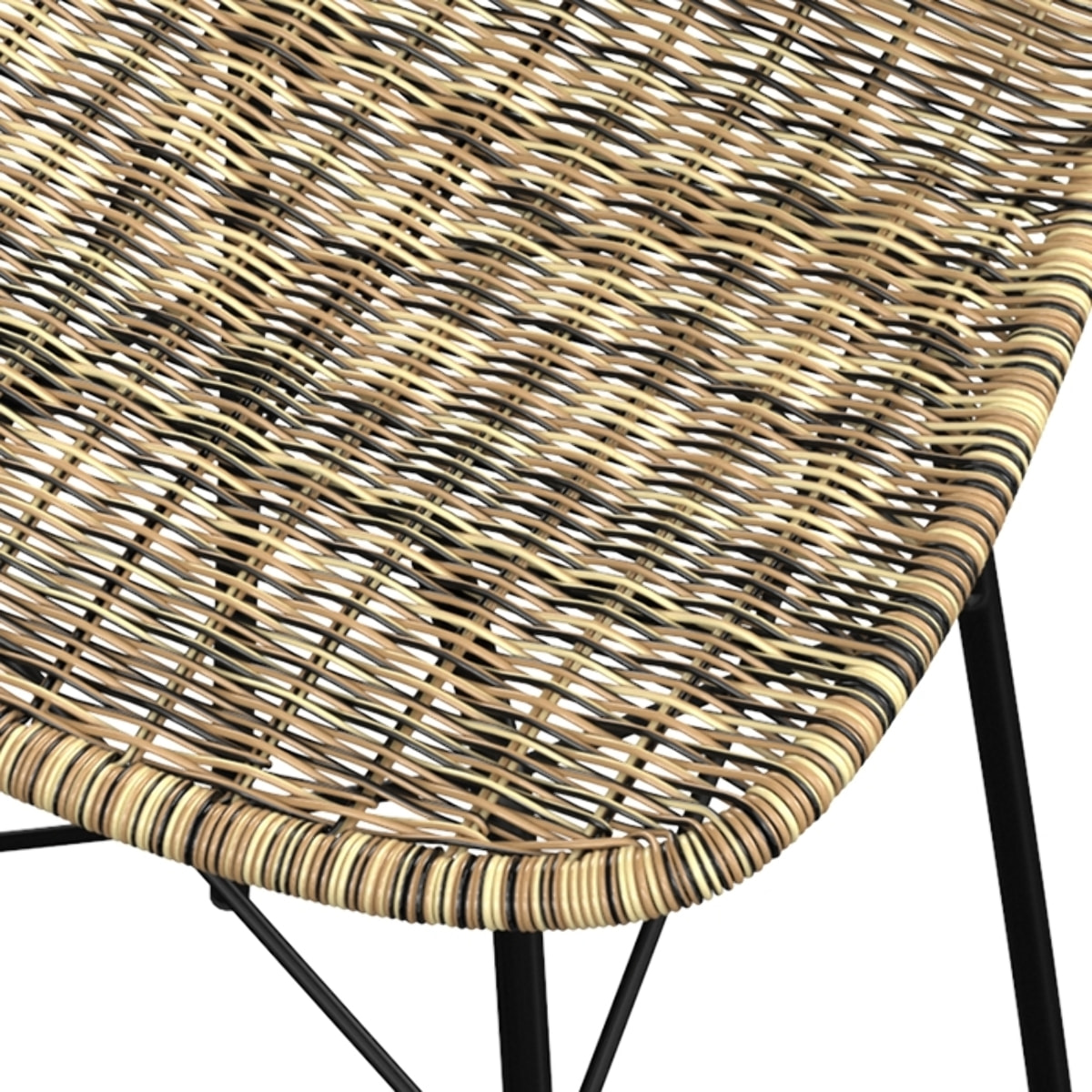 Lot de 2 chaises de bar 76 cm en résine tressée beige - Tiptur