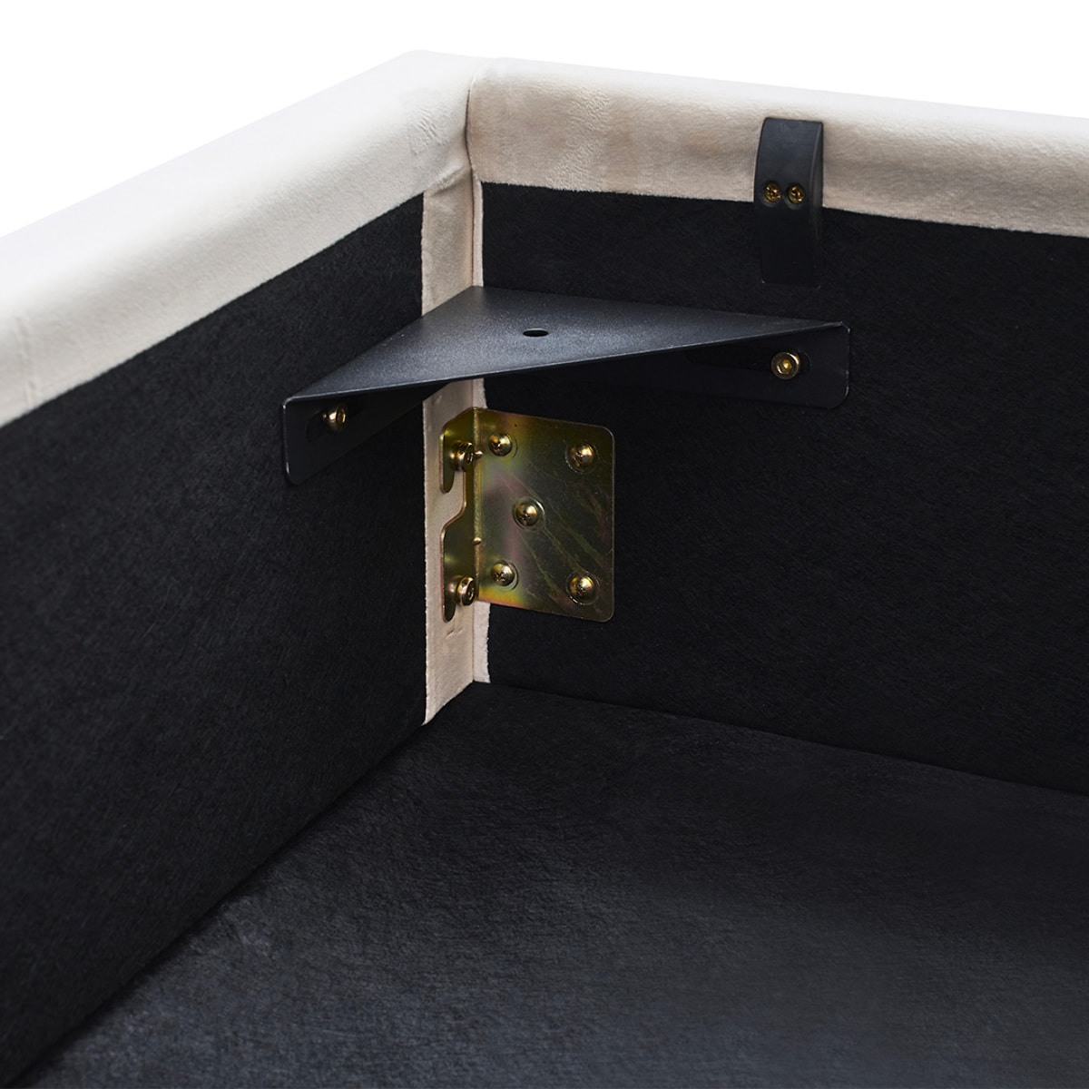 Lit coffre Giulia velours beige 1 place