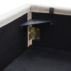 Lit coffre Giulia velours beige 1 place