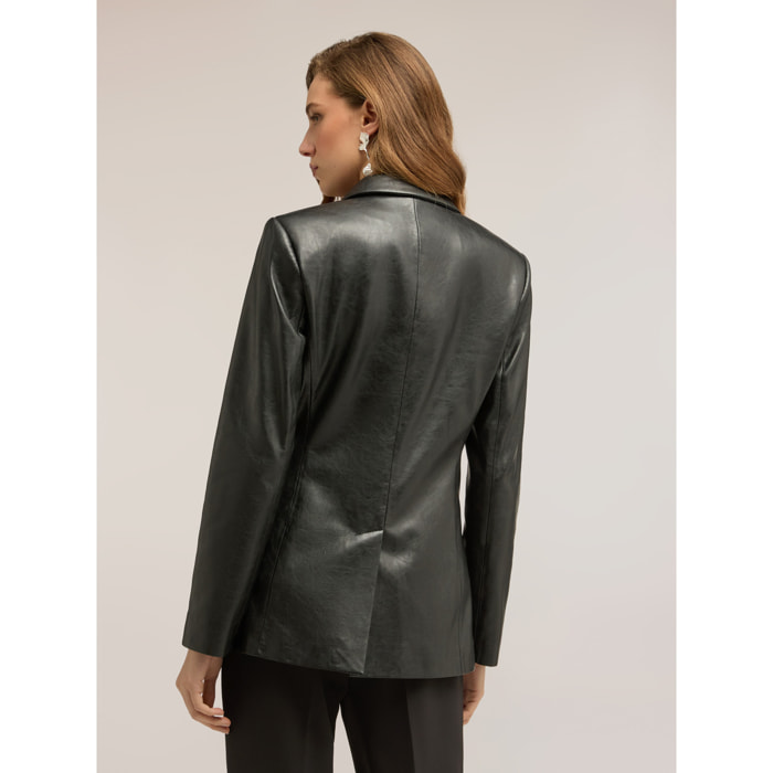 Motivi - Chaqueta blazer cruzada con solapas - Negro