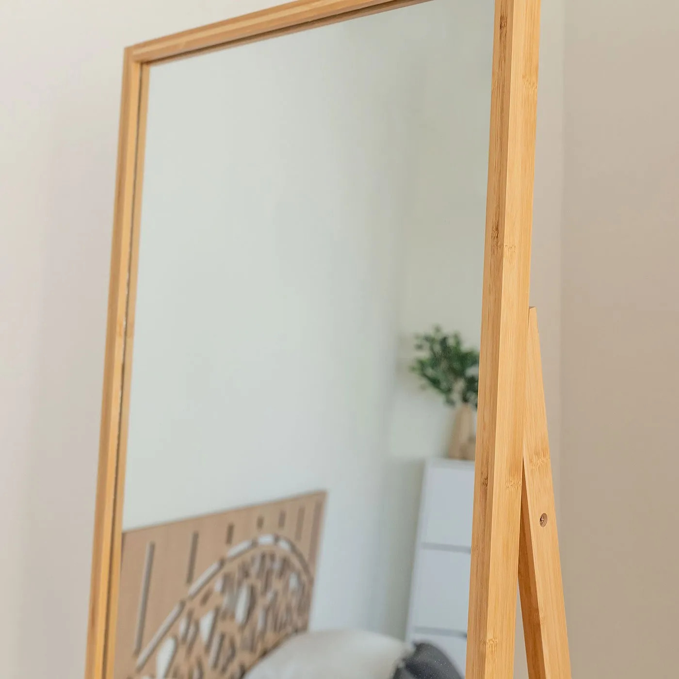 Miroir sur pied bambou 160cm