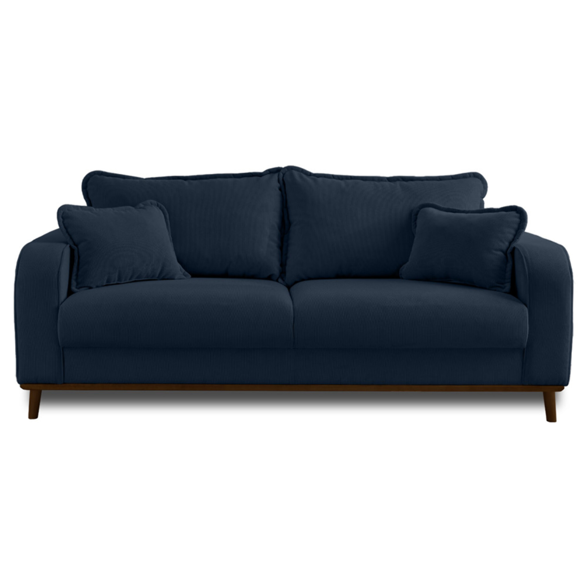 Albane - canapé 3 places - en velours côtelé - Bleu Ardoise