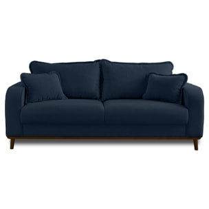 Albane - canapé 3 places - en velours côtelé - Bleu Ardoise