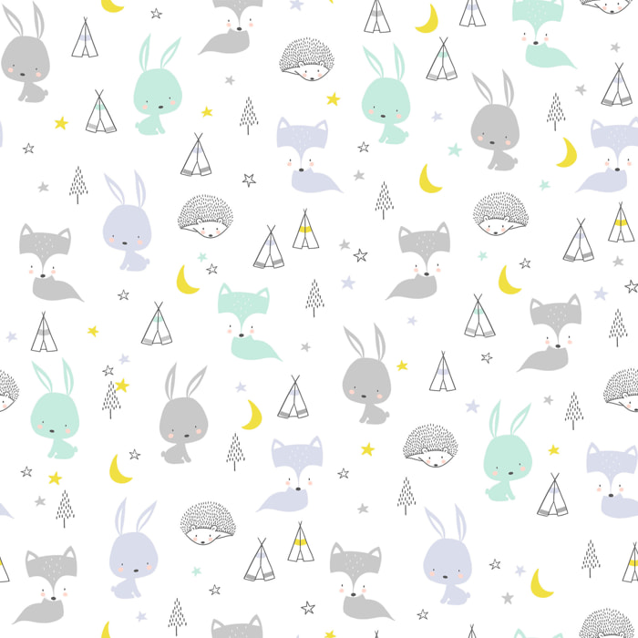 Cool Kids - Juego de Sábanas Estampadas - Infantil - Incluye 1 Funda de Almohada - 100% Algodón - Cuna / Maxicuna - Lets Dream