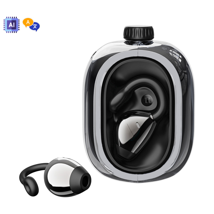 Auriculares deportivos TWS JM47. Con cancelación de ruido en llamadas, traducción de 150 idiomas en tiempo real y asistente de voz IA.