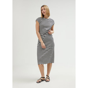 Abito a Righe con Nodo Laterale