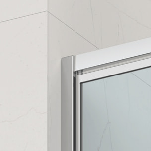 TEX-C ensemble porte compact/paroi 90x80cm anticalcaire avec profilés chrome brillant (SATTEXC90S80)