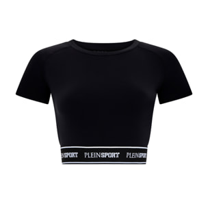 PLEIN SPORT Fleece Cropped T-Shirt