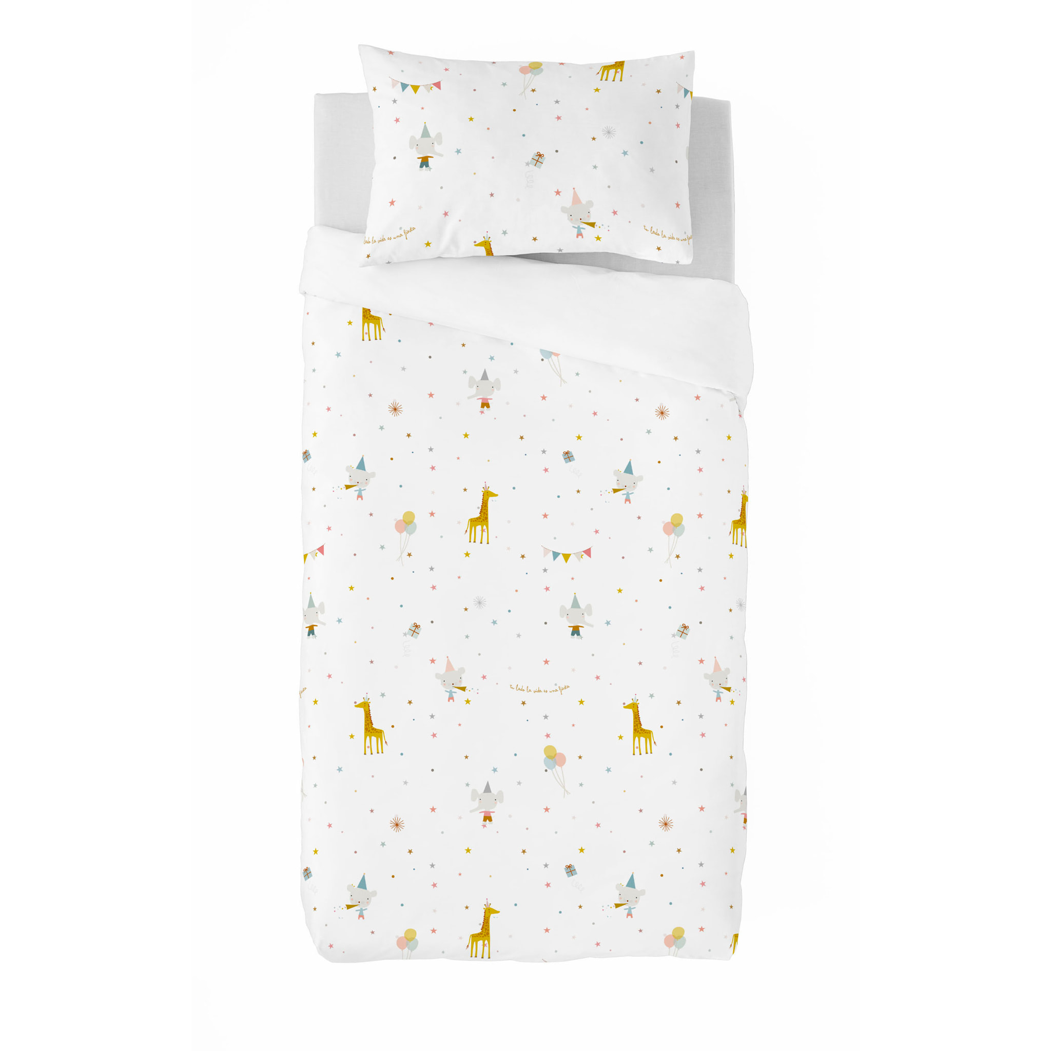 Haciendo el Indio - Funda Nórdica Estampada - Reversible - Infantil - Cierre Solapa - 100% Algodón - Incluye 1 Funda de Almohada - Fiesta