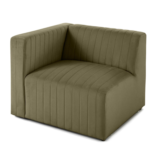 Nova - module d'assise gauche - en velours - Vert
