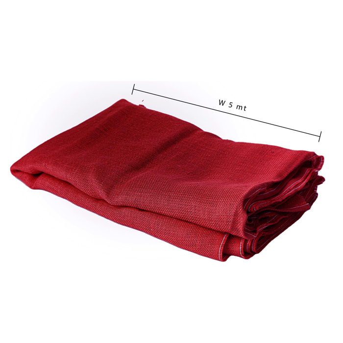 Telo di juta. Lunghezza 5 Mt - Pezzi 1 - 500X100X0,01cm - Colore: Rosso - Bianchi Dino - Decorazioni Varie