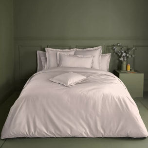 Drap housse duo percale de coton uni rose Olana petale