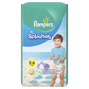 10 Couches Splashers Taille 5-6, Pampers