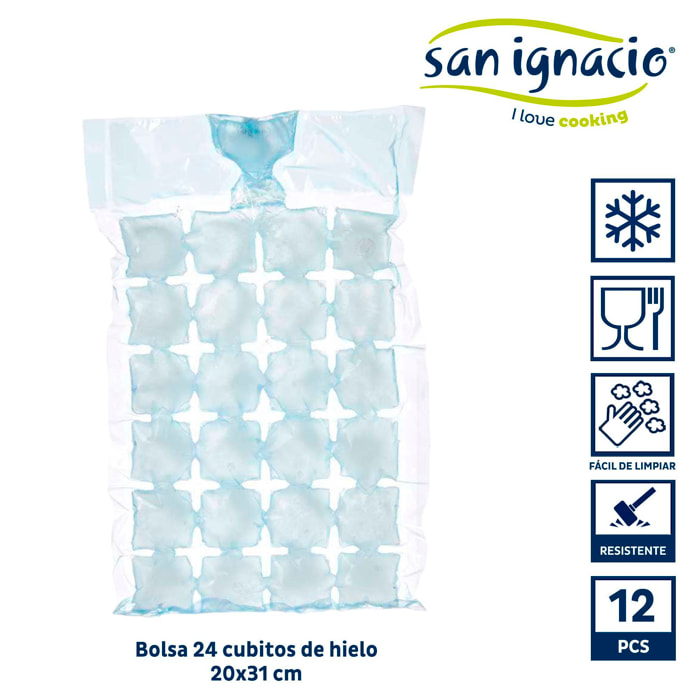 Bolsa 24 cubitos de hielo 12uds colección leknes