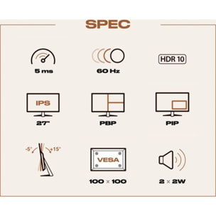 Ecran PC 4K JAPANNEXT JN-IPS2707UHDR Plat 27" IPS E-LED 4K UHD HDR10 AMD FreeSync