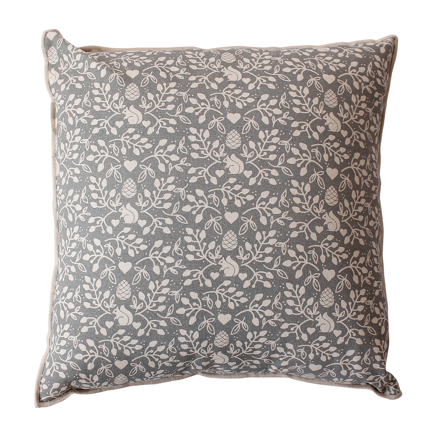 Coussin montagne chic déhoussable - Gris clair