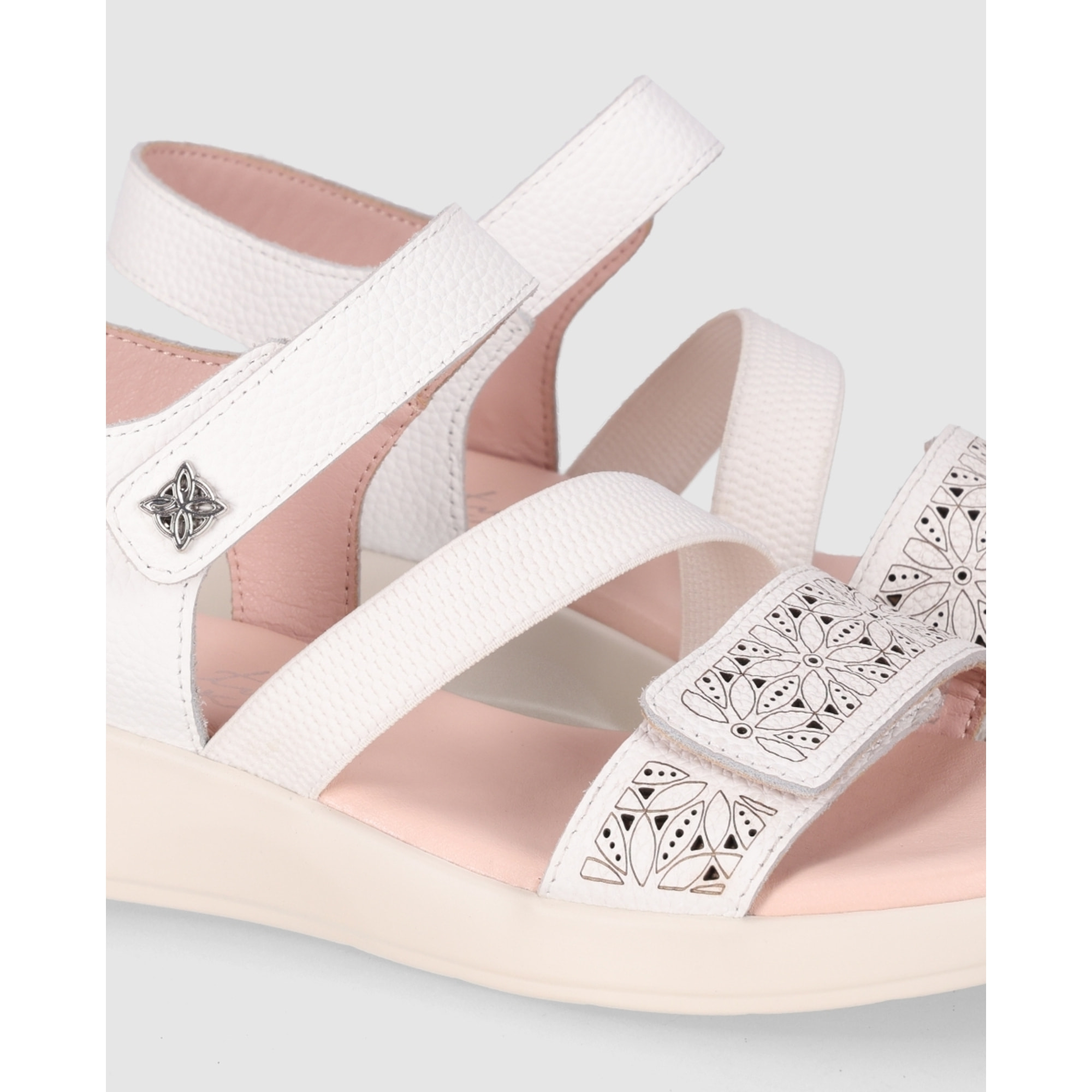 Sandalias de Piel - Blanco - Tacón: 5 cm