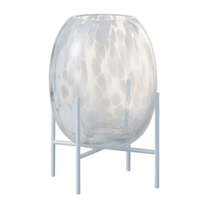 J-Line vase + Pied Pois Decoratif - verre - transparent/blanc - small