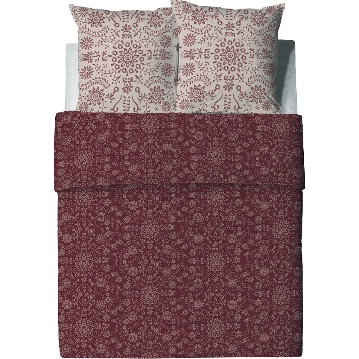 Parure Housse De Couette 3pcs avec Taies oreiller 100% coton Bio 57fils Vishka