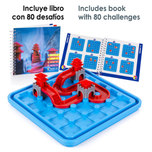 Sfida Palace Connect. Gioco da tavolo di abilità per 1 giocatore. 80 sfide in 5 livelli di difficoltà.