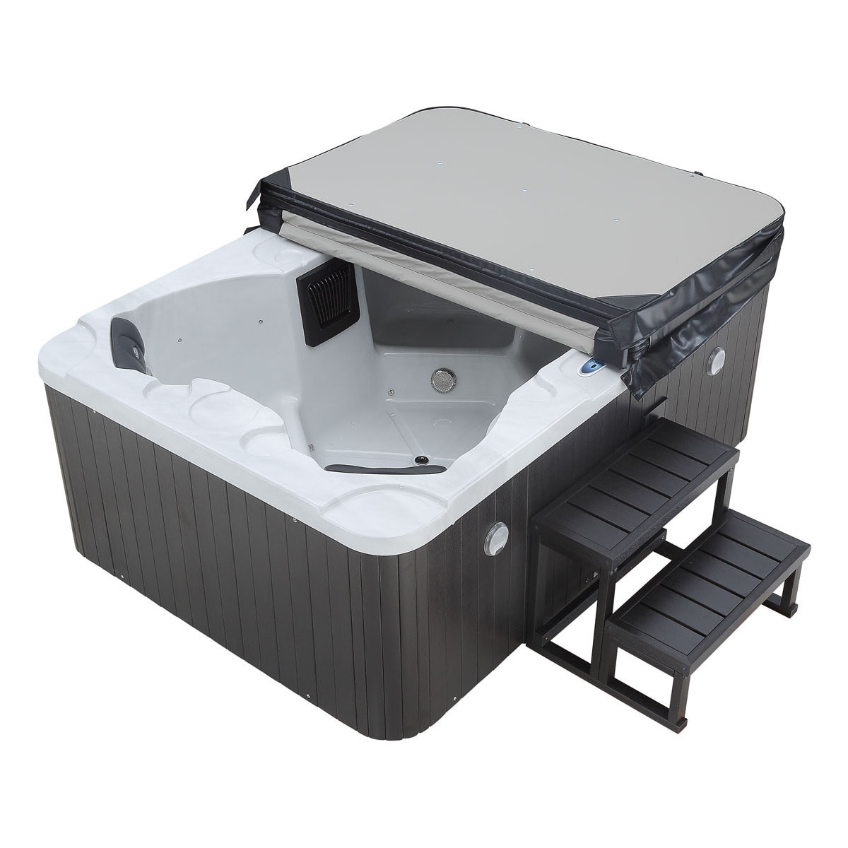 Spa LED "Haïti" 4 places - Enceintes bluetooth intégrées - Blanc