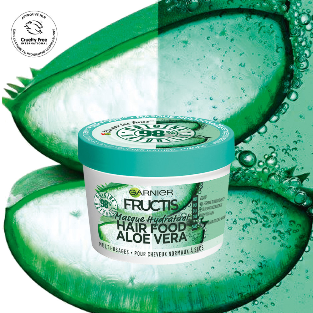 Garnier Fructis Coffret Hair Food Hydratant Aloe Vera (Shampooing 350ml, Démêlant 350ml, Masque 320ml)