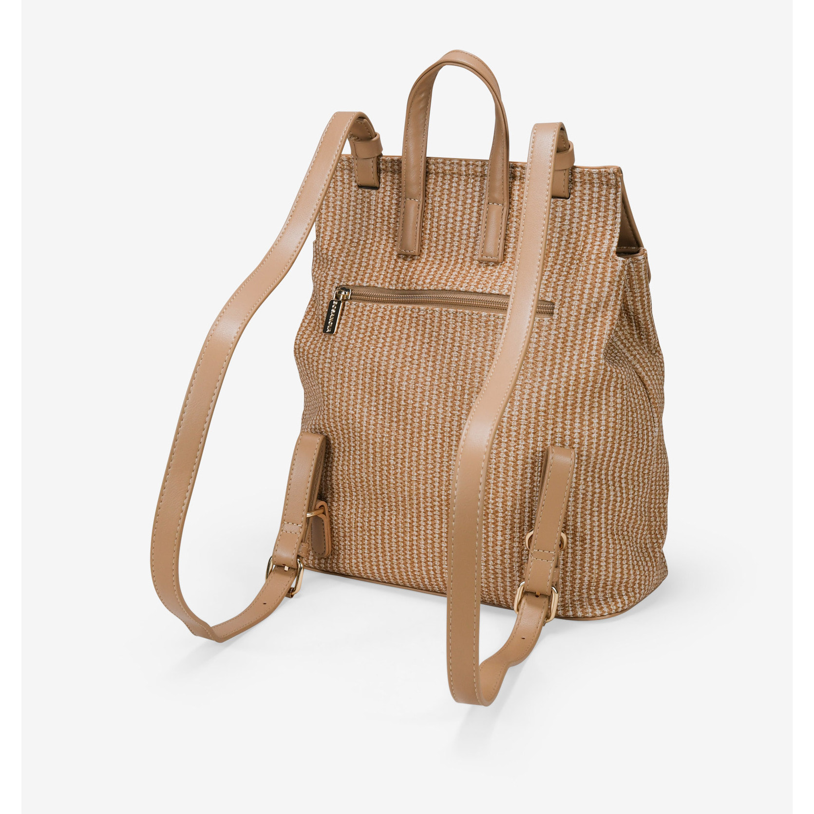 Mochila de vestir tostada con solapa