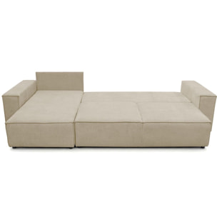 Canapé d'angle convertible 5 places en tissu chenille - HARPER