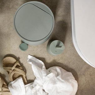Brosse pour toilette en grès et acier - Vert