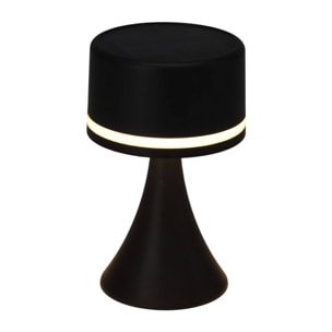 Well Home Lámpara solar de Mesa en color Negro, Recargable con Panel solar y puerto de carga USB