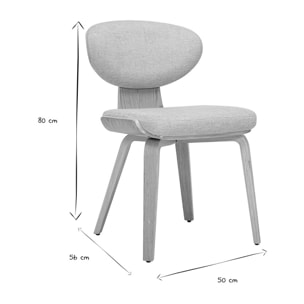 Chaises en tissu effet velours texturé beige et bois clair (lot de 2) YELLE